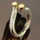 Silver & Gold Ring with C/Z "Tube"