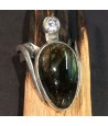 Silver Ring with Labradonte Turtoise