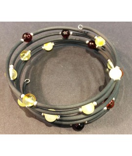 Steel and Amber Bracelet