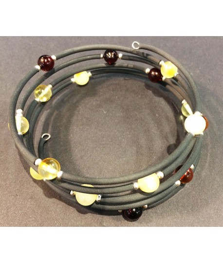 Steel and Amber Bracelet